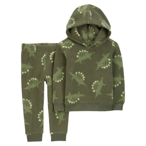 Carters Toddler 2-Piece Dinosaur Fleece Hoodie & Pant‎ Set 18M - Picture 1 of 5